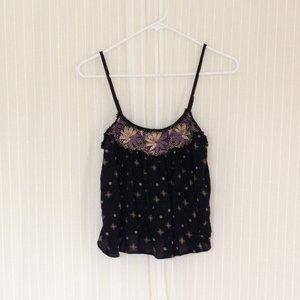 American Eagle outfitter Boho Crop embroidered top